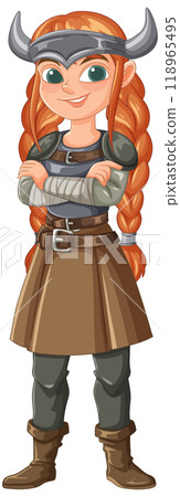 Confident Female Viking Warrior 118965495