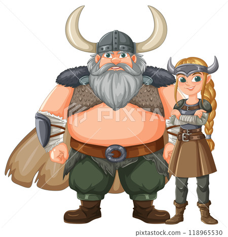 Viking Warriors Standing Together 118965530