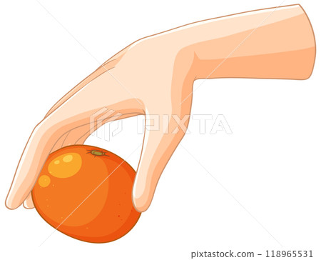 Hand Gently Holding an Orange 118965531