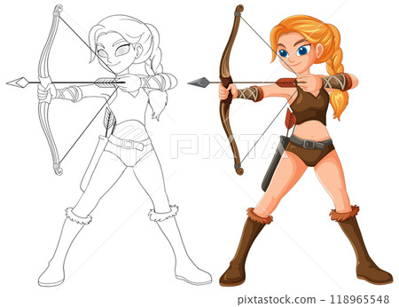 Female Archer in Action 118965548