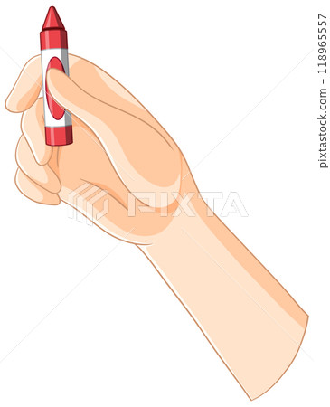 Hand Holding a Red Crayon Hand Holding a Red Crayon 118965557