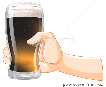 Hand Holding a Glass of Beer 118965567