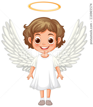 Cute Angelic Child with Halo 118965574