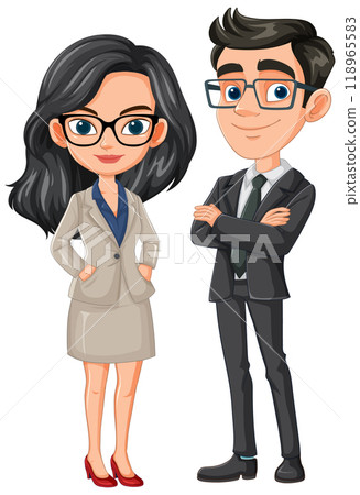 Professional Man and Woman Illustration Professional Man and Woman Illustration 118965583