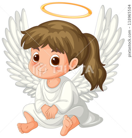Cute Angelic Child Illustration Cute Angelic Child Illustration 118965584