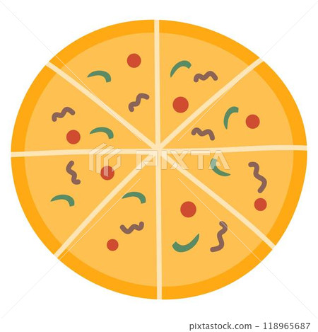 Colorful round tasty pizza Colorful round tasty pizza 118965687