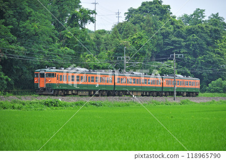 Shinetsu Main Line Gunma Yahata-Annaka JR East 115 series T1045 formation (Takasaki) 118965790
