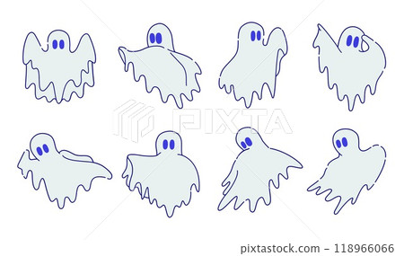 Bundle of Halloween White Ghost Flying Illustration, White Spooky Ghost,Halloween Vibe, Handdrawn Style Bundle of Halloween White Ghost Flying Illustration, White Spooky Ghost,Halloween Vibe, Handdrawn Style 118966066