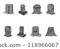 Bundle of RIP Grave Illustration, Halloween Element Design, Handdrawn Style 118966067