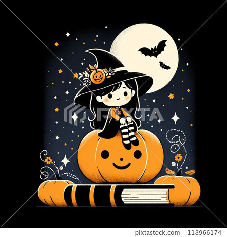 萬聖節人物在萬聖節吃南瓜 118966174