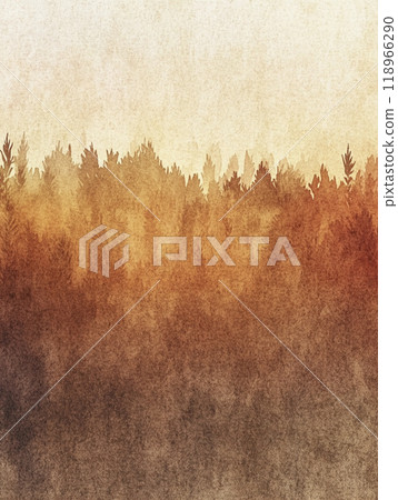 Watercolor style autumn mountain scenery AI image 118966290