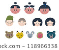 Fairy tale face icon set 118966338