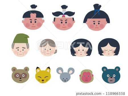 Fairy tale face icon set 118966338