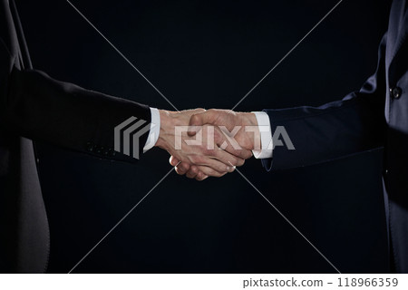 Close-up image of handshake between two colleagues. 118966359