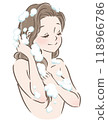 Upper body of a woman washing her hair 118966786
