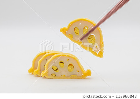Sliced mustard lotus root, a specialty of Kumamoto Prefecture Sliced mustard lotus root, a specialty of Kumamoto Prefecture 118966848
