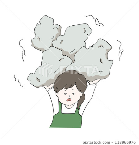 一個女人感到沉重壓力的插圖 118966976
