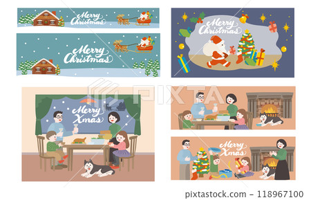 Christmas illustration banner set 118967100