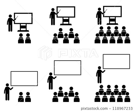 為研討會、講座和培訓設置象形圖 為研討會、講座和培訓設置象形圖 118967233