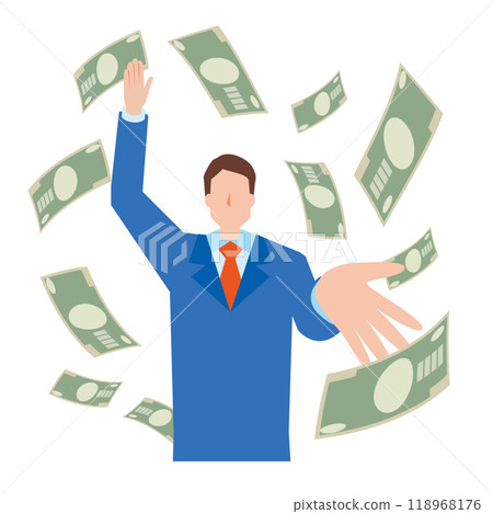 Man throwing money around 118968176