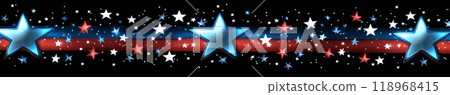 Patriotic starry banner with red, white, and blue design 118968415