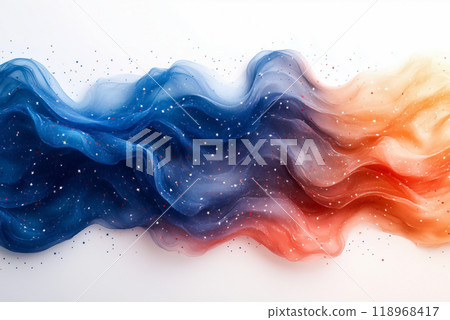 Colorful abstract waves flowing with starry accents on a white background 118968417