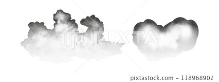 A wave of black dots with a sandy texture. An abstract, grainy background featuring a noisy gradient pattern. 118968902