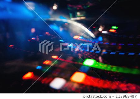 blurred multicolor abstract the effects of buttons of a mixer blurred multicolor abstract the effects of buttons of a mixer 118969497