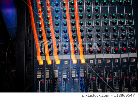 professional music equipment to create and mix music with volume levels and the volume of the music professional music equipment to create and mix music with volume levels and the volume of the music 118969547