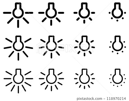 Vector illustration set of various light bulbs Vector illustration set of various light bulbs 118970214