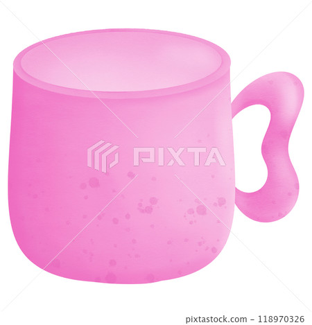 pink mug, hand drawn, transparency illustration. pink mug, hand drawn, transparency illustration. 118970326