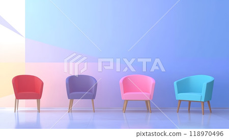 多彩的椅子 多彩的椅子 118970496