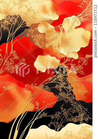 華麗的秋天背景，金葉銀杏與日本的感覺 118971512