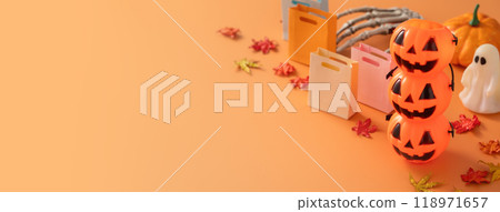 Autumn Halloween Shopping Cart Sales Background Autumn shopping ショッピング ハロウィン Autumn Halloween Shopping Cart Sales Background Autumn shopping ショッピング ハロウィン 118971657