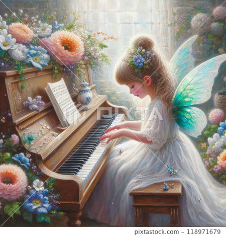 Fairy playing piano Fairy playing piano 118971679