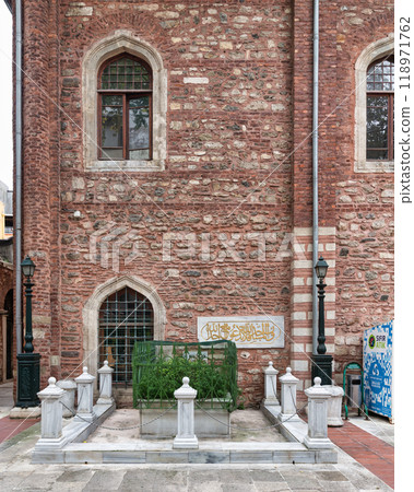 Tomb of Mesleme bin Abdulmelik in the courtyard of Arap Mosque, Karakoy, Istanbul 118971762