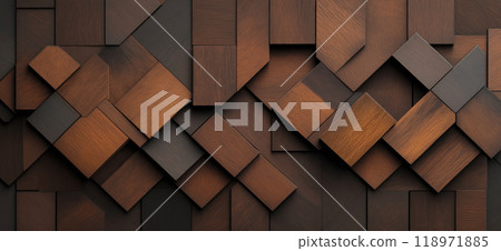Wooden pattern. Elegant luxury 3d geometric wood wallpaper 118971885