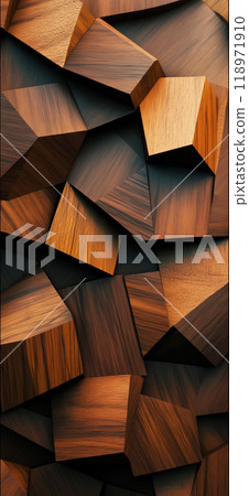 Wooden pattern. Elegant luxury 3d geometric wood wallpaper 118971910