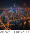 霧霾籠罩下的市中心夜景 118972113