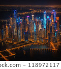 霧霾籠罩下的市中心夜景 118972117