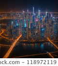 霧霾籠罩下的市中心夜景 118972119