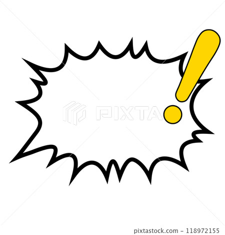 帶有實心黃色感嘆號的爆炸性氣泡 帶有實心黃色感嘆號的爆炸性氣泡 118972155