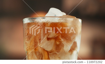 Iced Coffee Drink in Closeup. 118972202