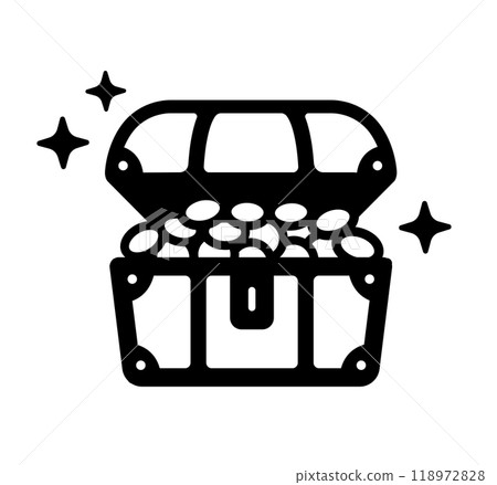 Treasure chest and treasure vector icon illustration 118972828