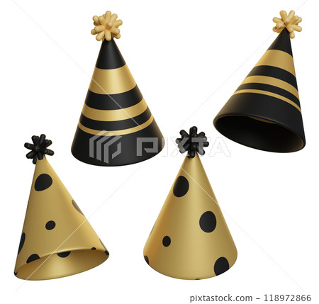 two color Party hat 3D graphic 118972866