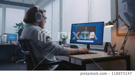 AI video generator app generate detailed video of dancing ballerina on computer 118973147