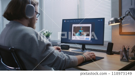 AI video generator app generate detailed video of dancing ballerina on computer 118973149