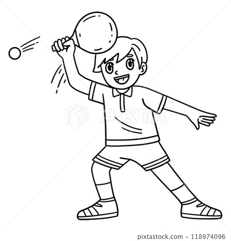 Table Tennis Player Forehand Position Isolated 118974096