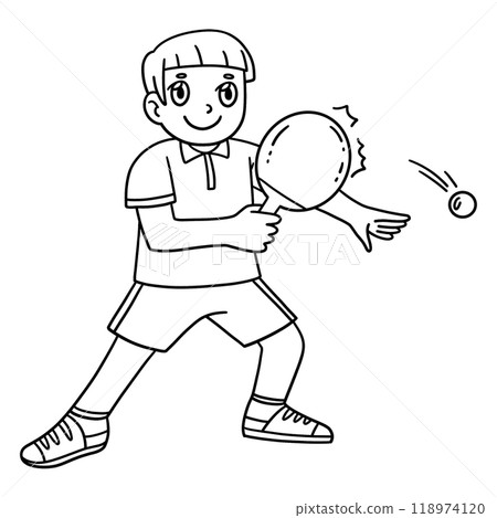 Table Tennis Player Returning the Ball Isolated Table Tennis Player Returning the Ball Isolated 118974120