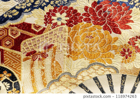 日式背景素材11 菊花牛車刺繡背景 日式背景素材11 菊花牛車刺繡背景 118974263